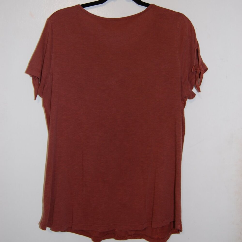100% cotton, tie sleeve, rust t-shirt - Picture 2 of 7
